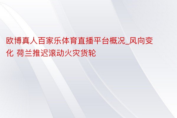 欧博真人百家乐体育直播平台概况_风向变化 荷兰推迟滚动火灾货轮